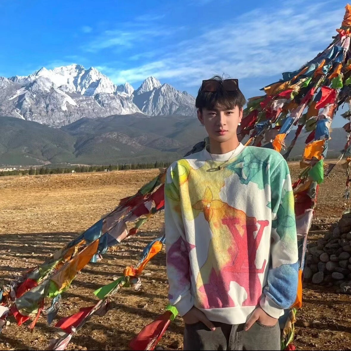 Louis Vuitton Ink Wash Towel Hoodie Large