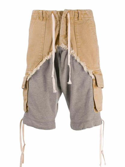Greg Lauren Distressed Cargo Shorts