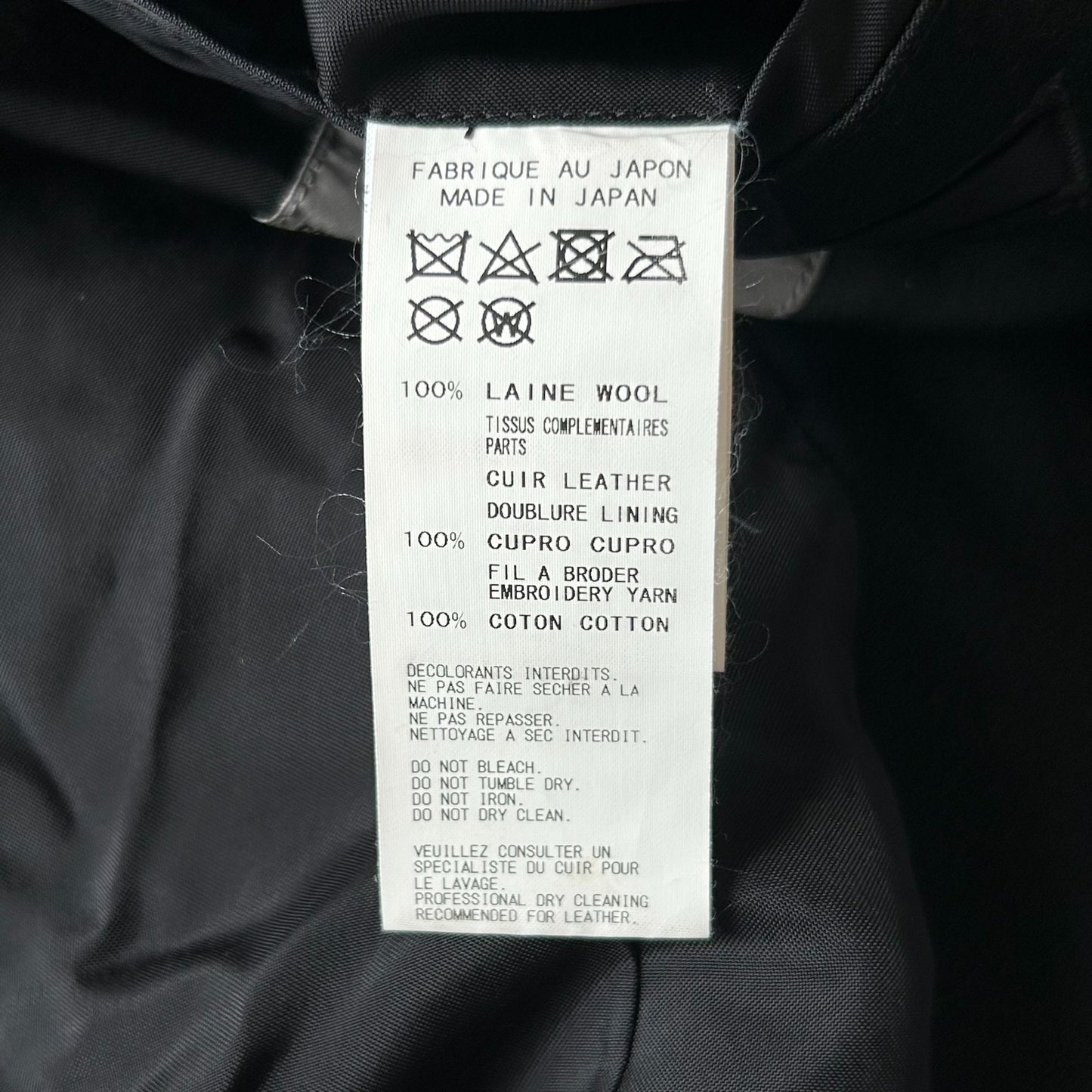 yamamoto black suit jacket with pleats