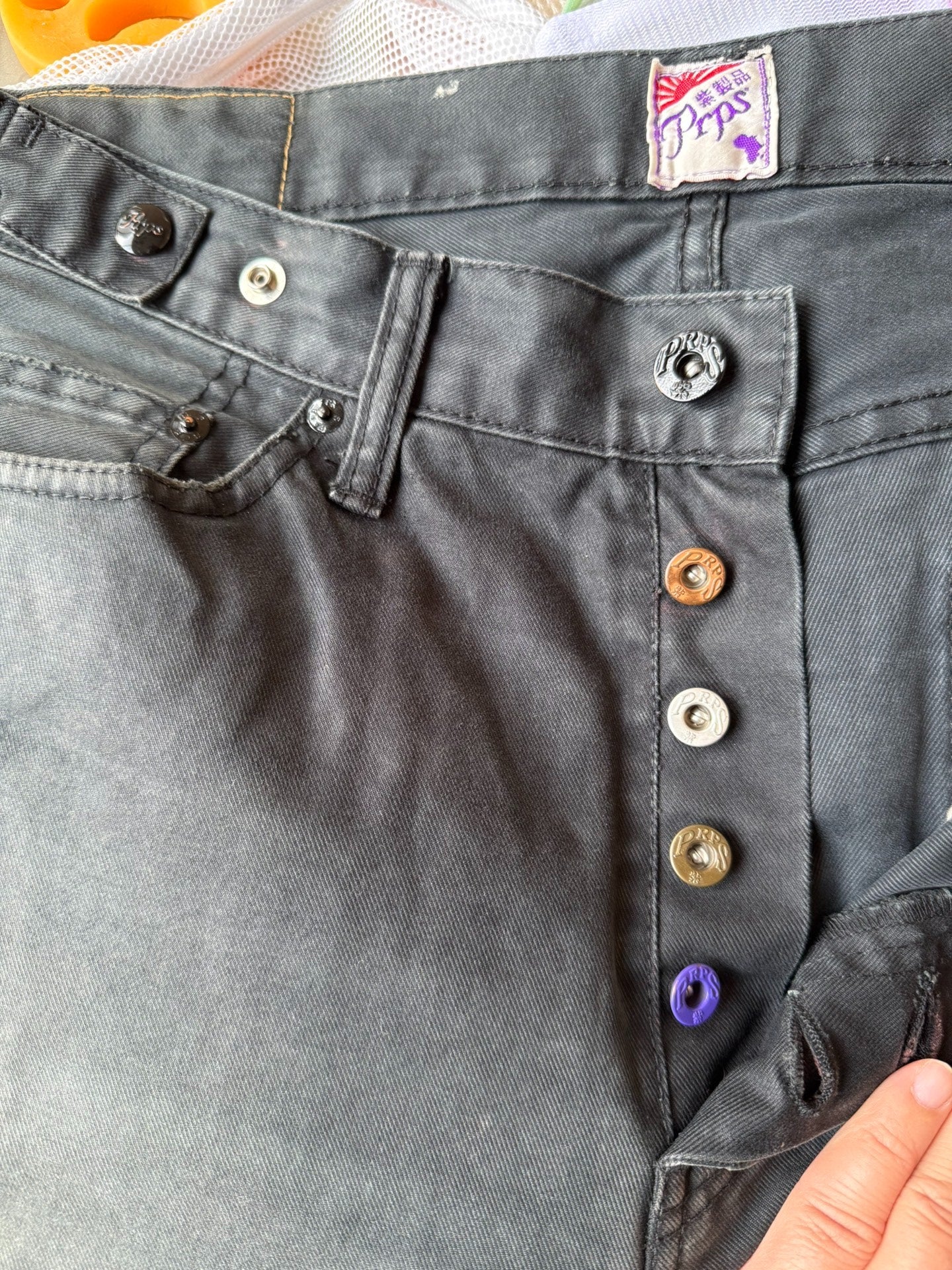 PRPS Men's Black Gray Straight Jeans
