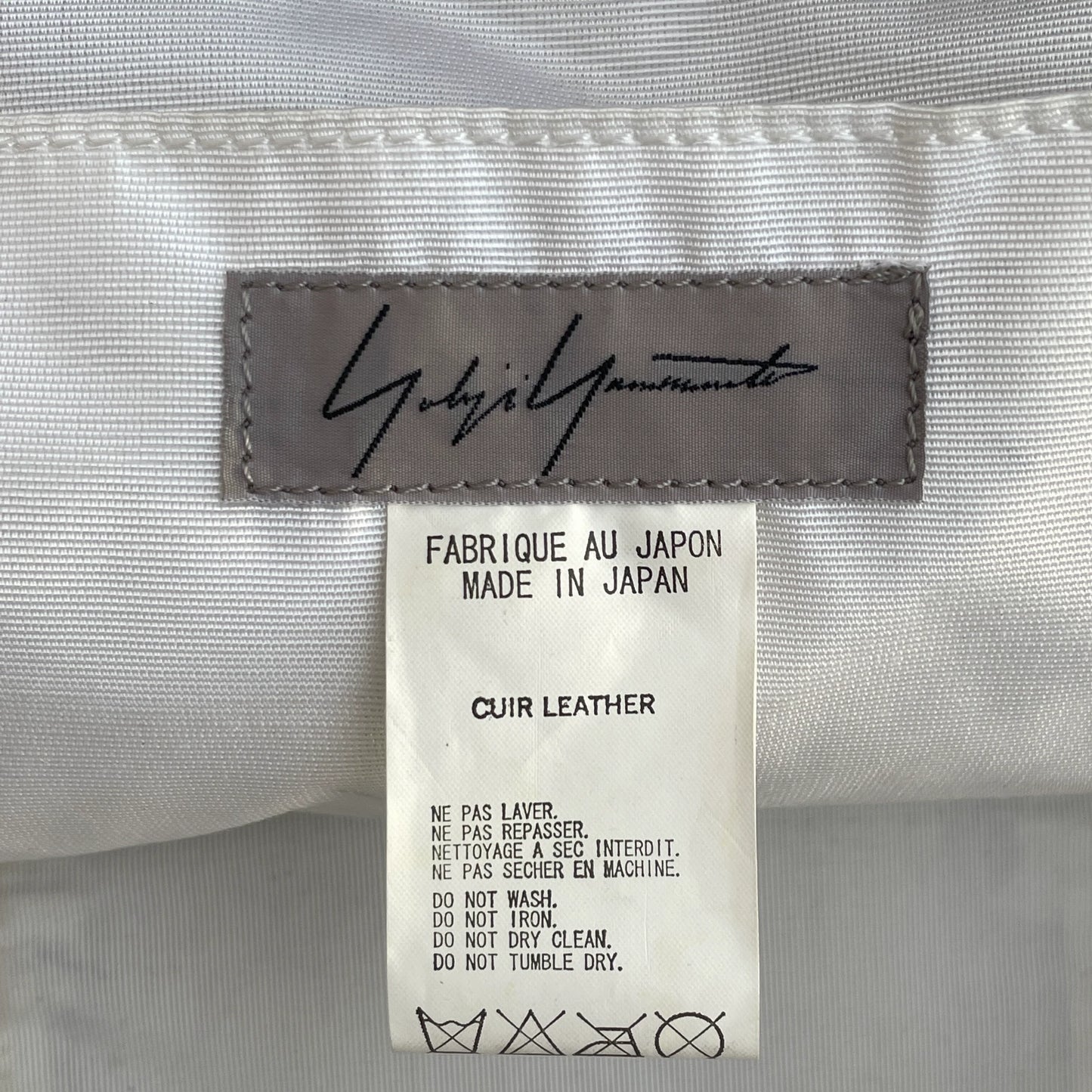 Yohji Yamamoto Leather Square Tote Bag