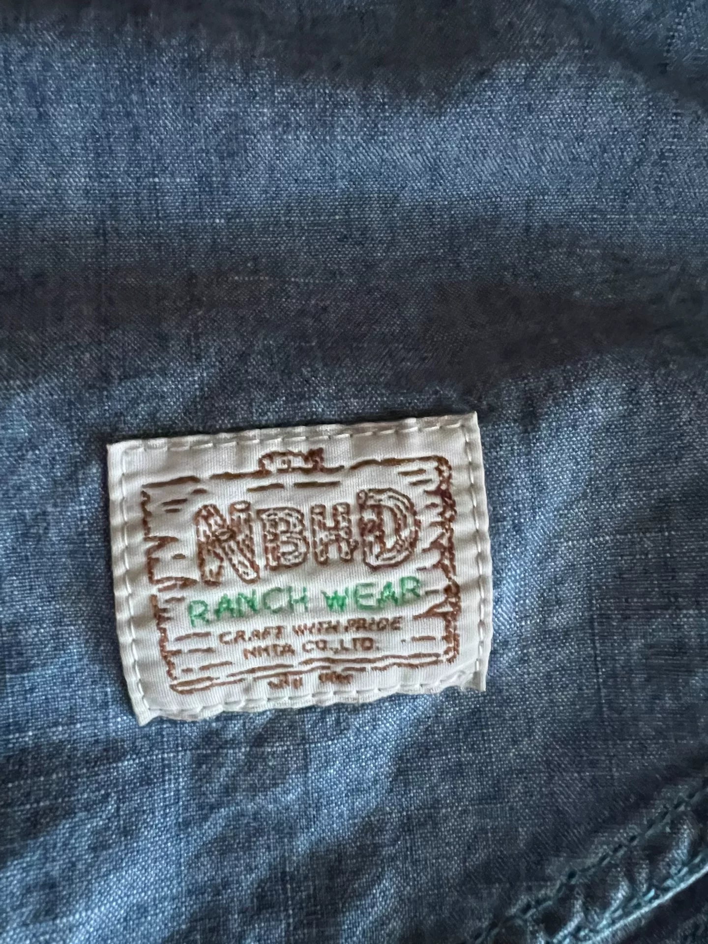 classic embroidered denim work shirt