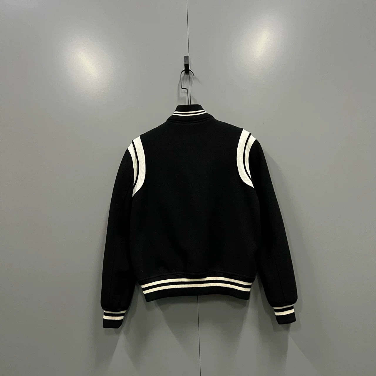 Saint Laurent Black White Baseball Jacket
