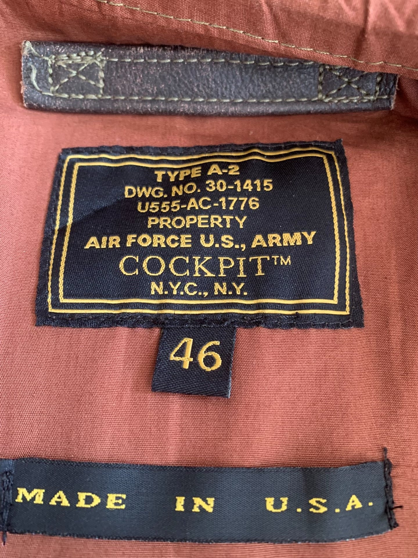 Cockpit A2 Distressed Horsehide Leather Jacket