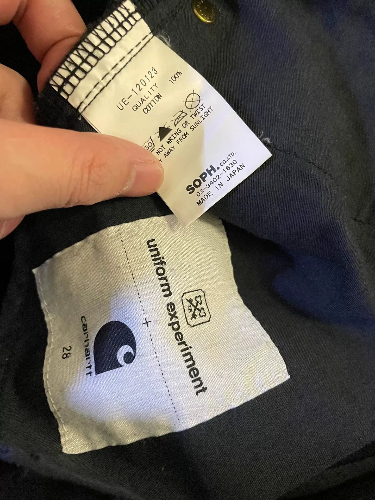 ue x carhartt damaged pants in black