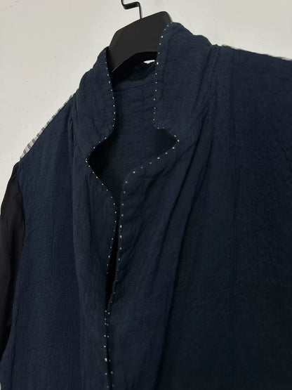 silk linen blend jacket by Geoffrey B