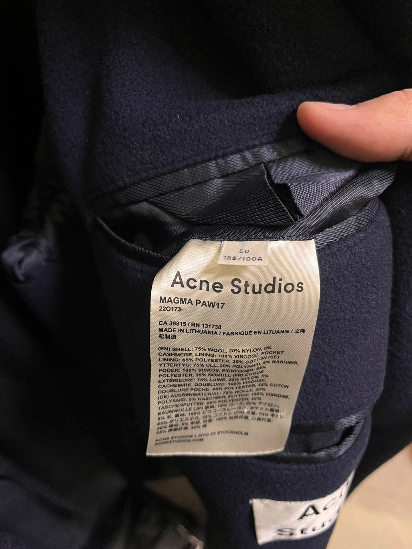 Acne Studios 17FW Wool Coat Kenijima