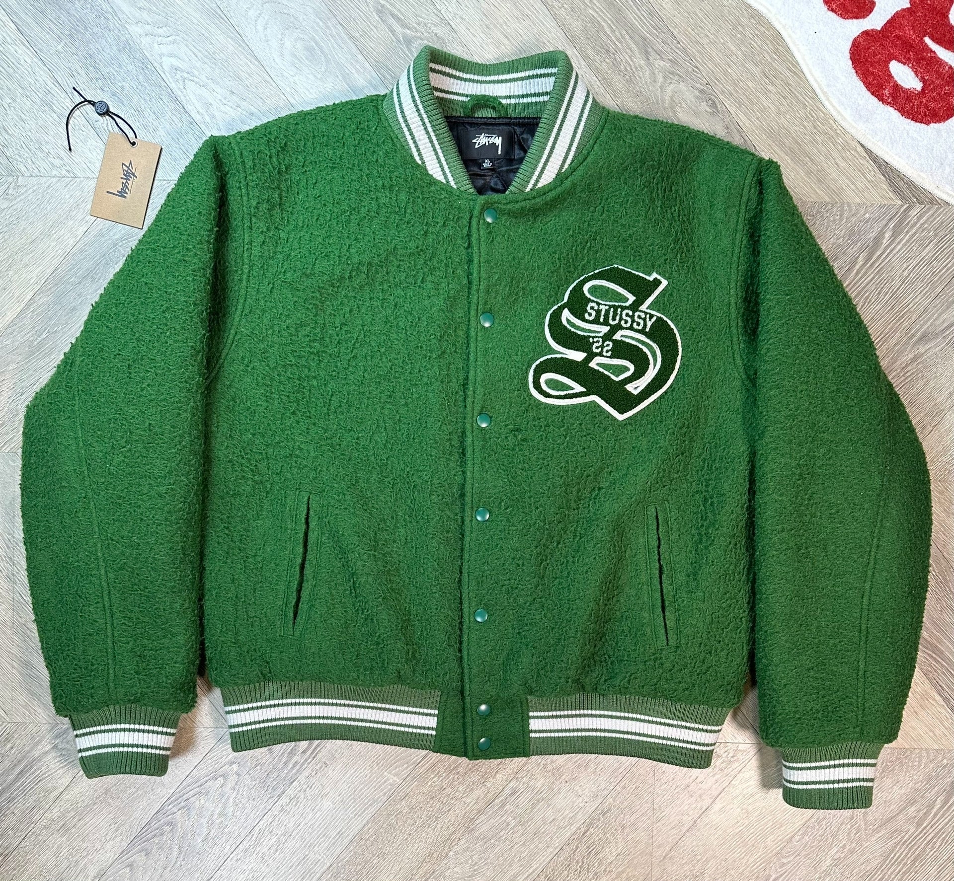 stussy fw22 casentino wool varsity jacket