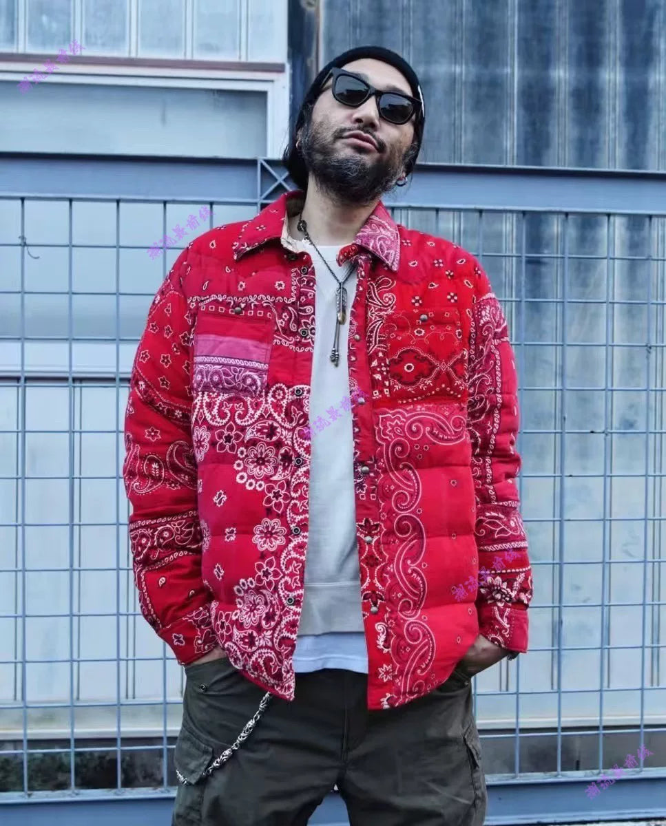 visvim pink bandana down jacket