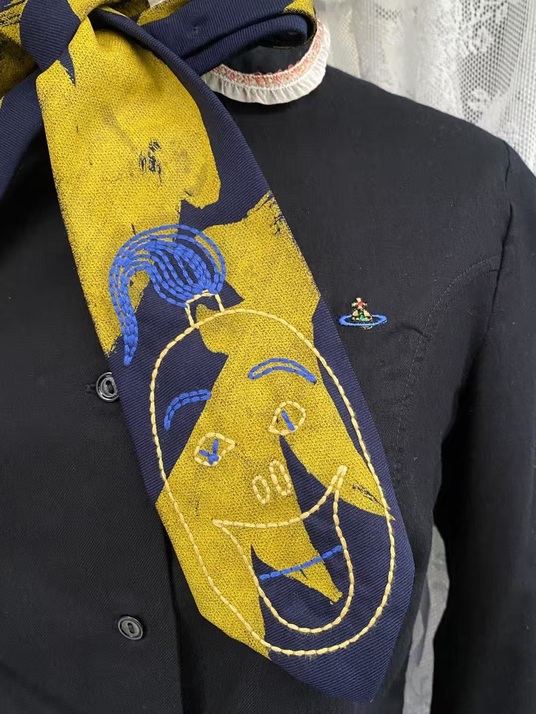 Vivienne Westwood 2017AW Clown Embroidery Tie