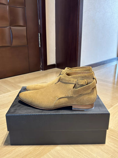 Saint Laurent Wyatt Men's Brown Suede Chelsea Boots