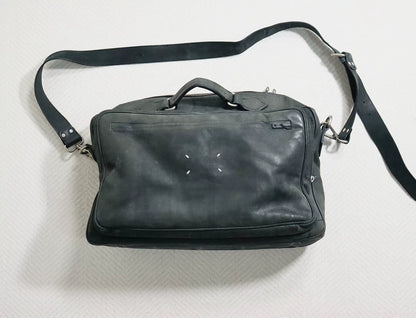 maison margiela black leather messenger bag