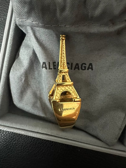 balenciaga eiffel tower ring in gold