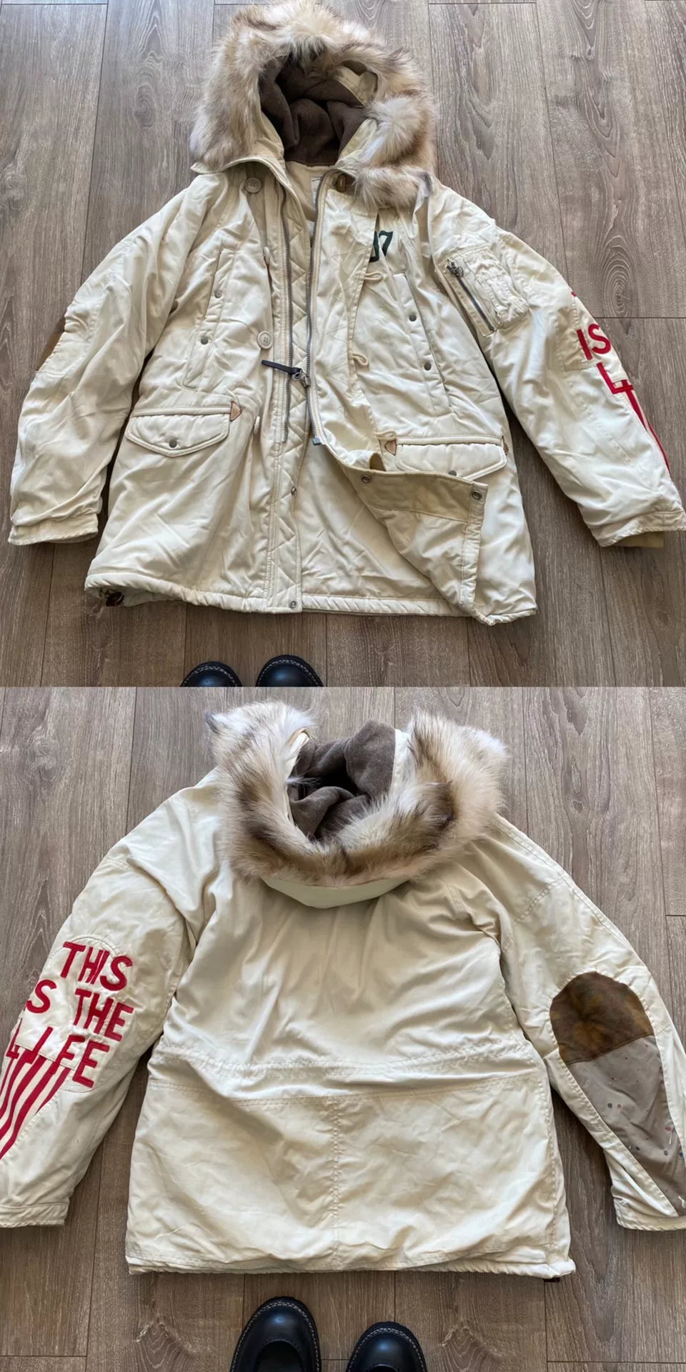 visvim Beige Fur Hood N3B Jacket