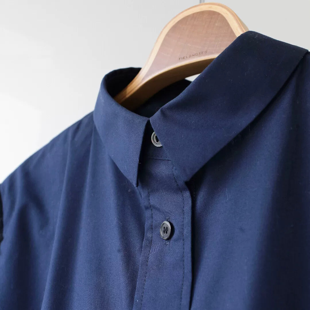 sacai knit patchwork button-up shirt