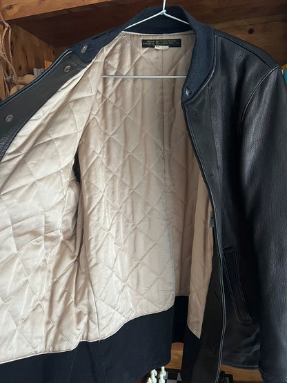 luxury carbon gray deer leather jacket