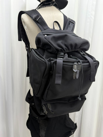 yohji yamamoto pour homme backpack with leather details