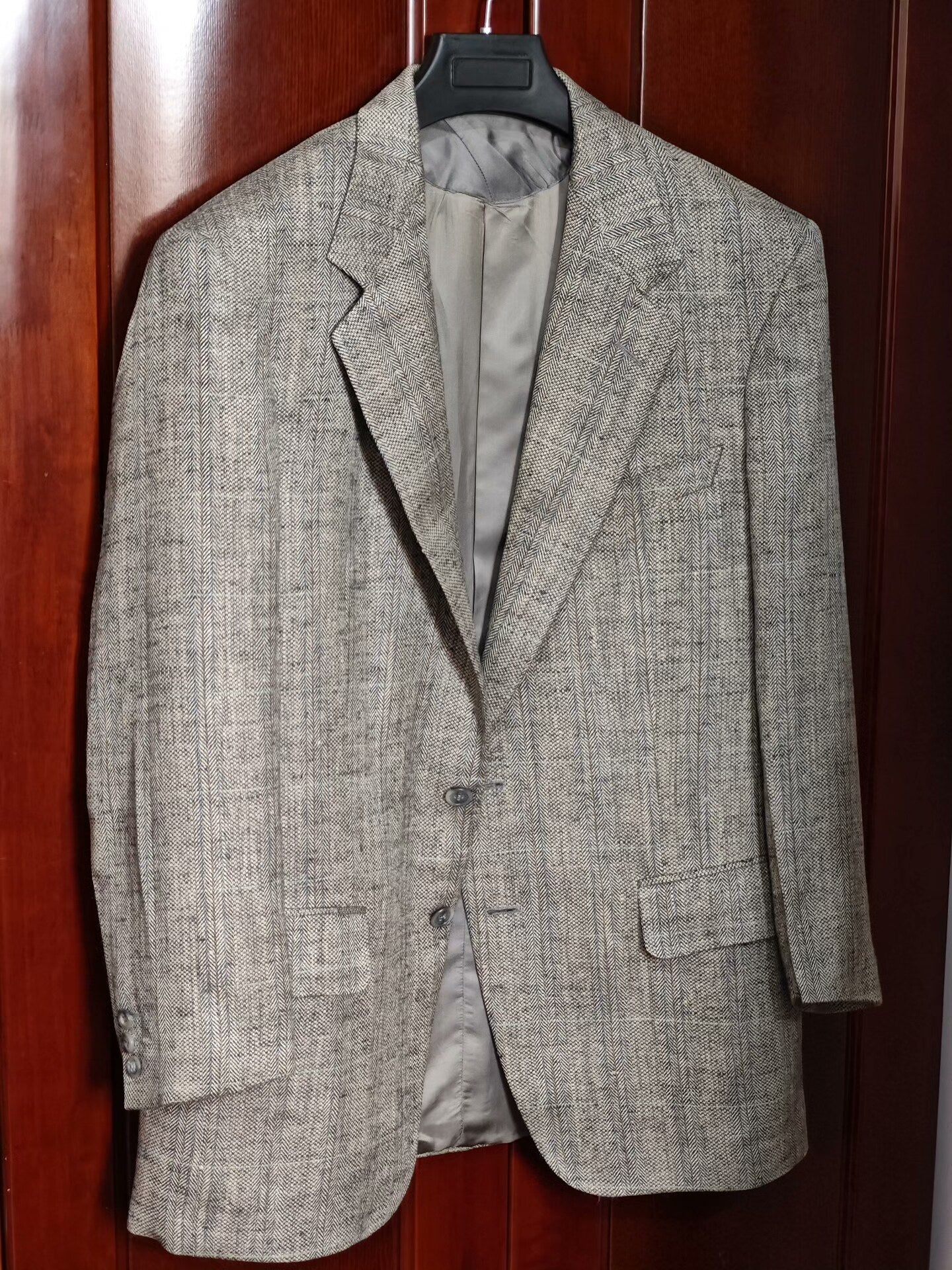 Zegna Gray Wool Linen Blazer