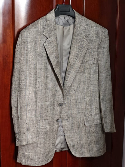 Zegna Gray Wool Linen Blazer