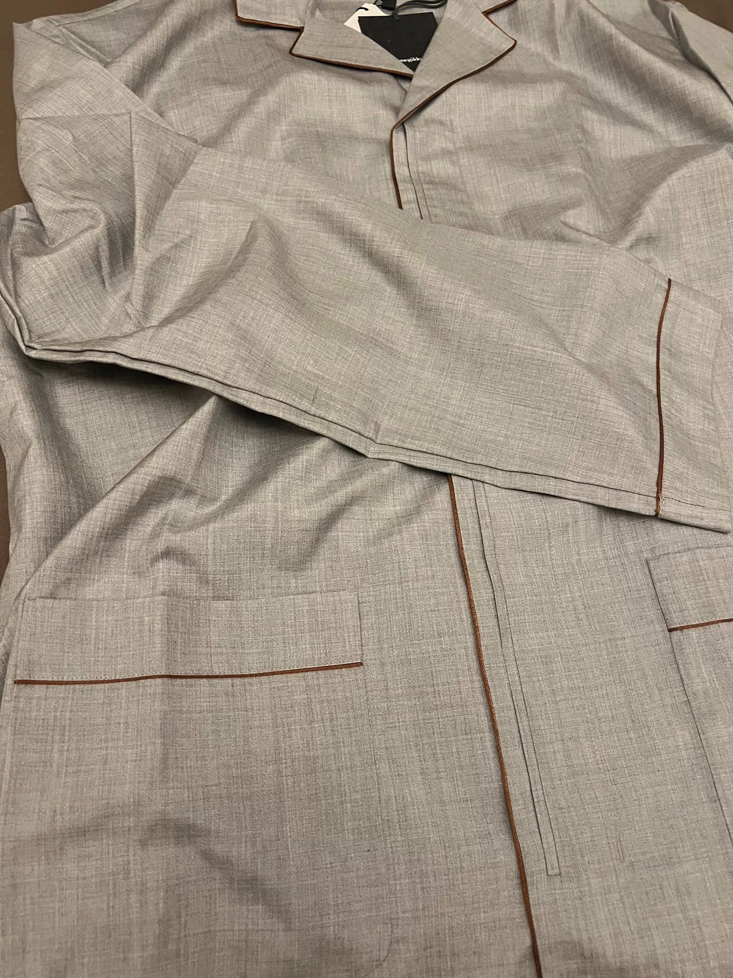 Zegna 100% Silk Suit in Light Gray