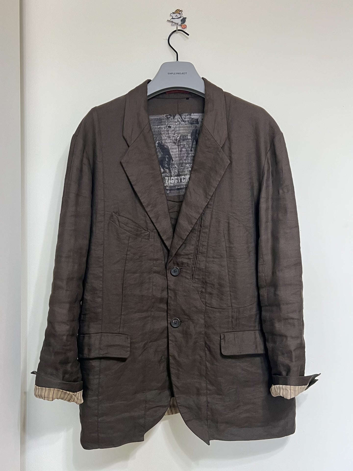 ZIGGY CHEN 21SS Cotton-Linen Metallic Blazer