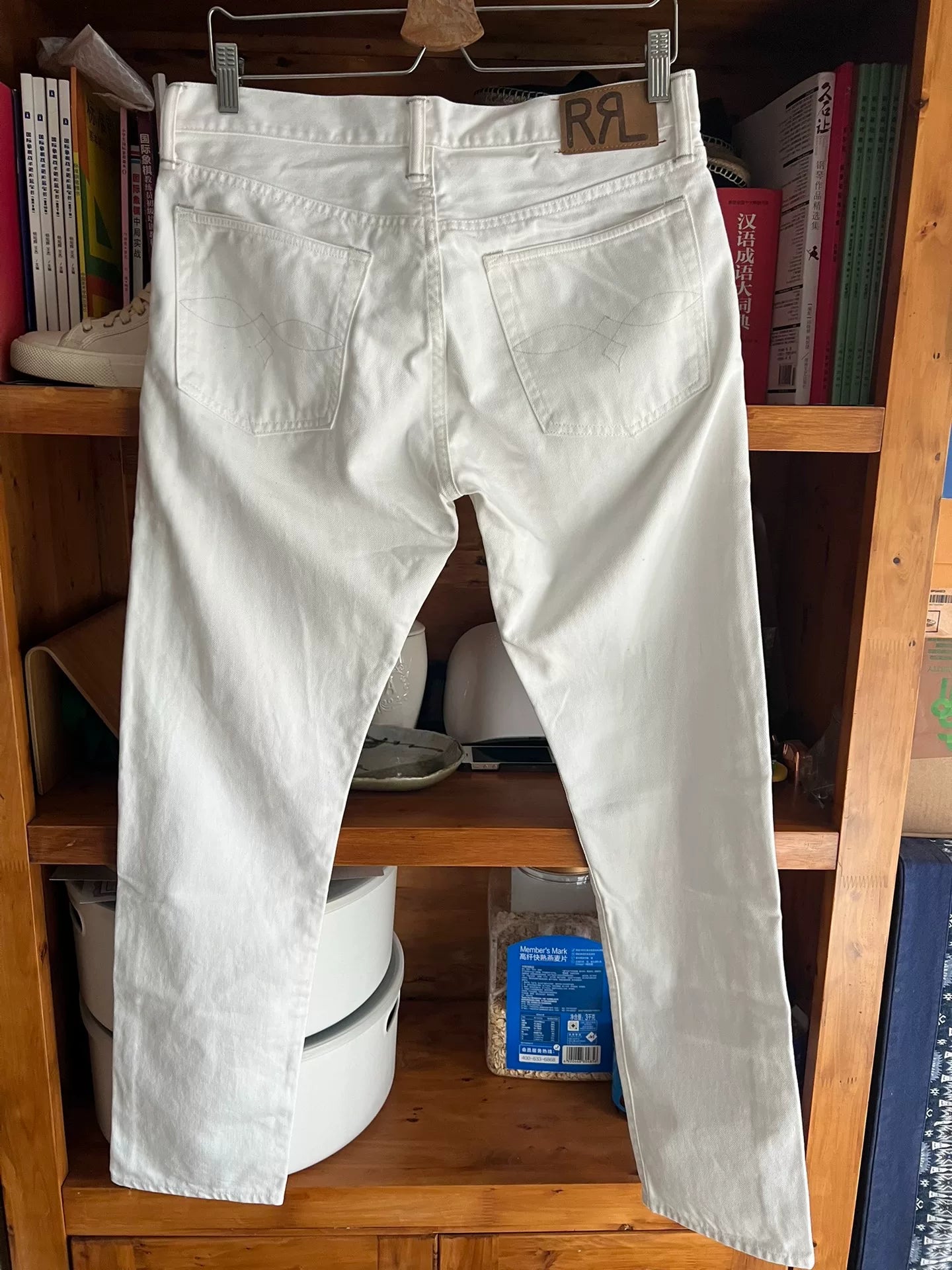 RRL Double RL White Denim Slim Fit Pants
