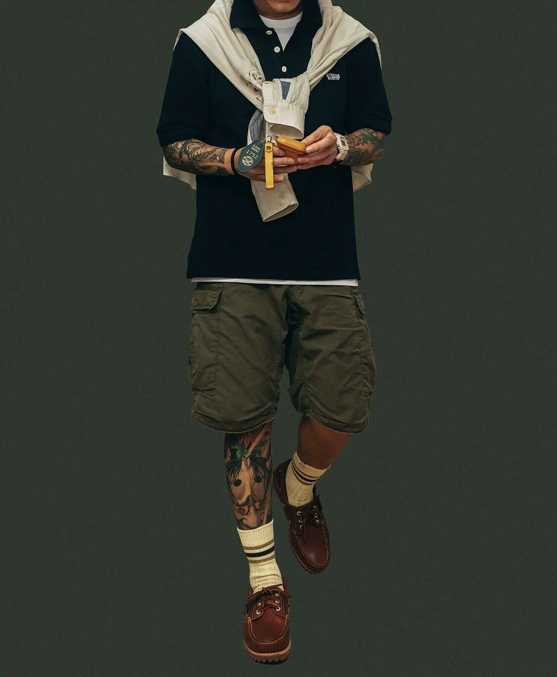 visvim 21ss jumbo weller navy polo shirt