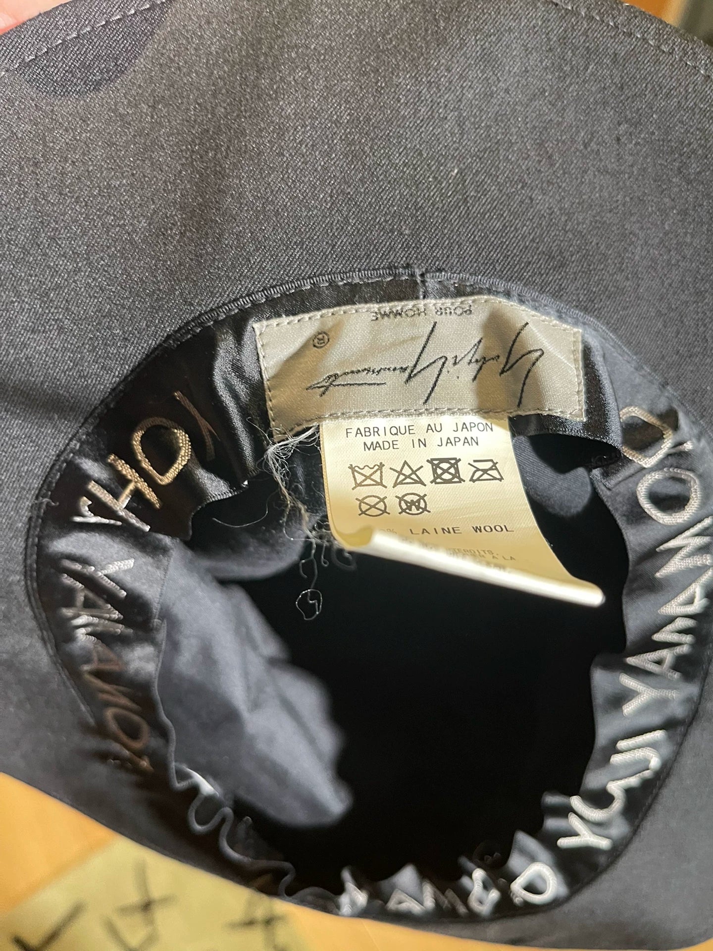 Yohji Yamamoto Main Line Black Wool Hat