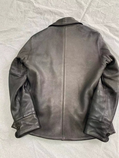 Black Deerskin Work Coat
