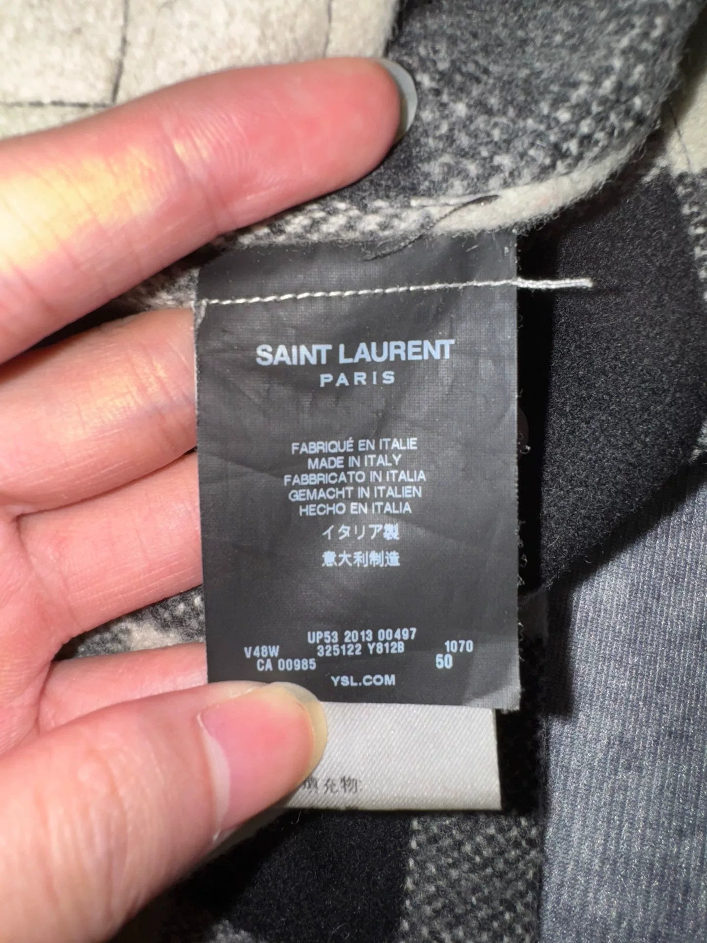 Saint Laurent Black White Plaid Jacket