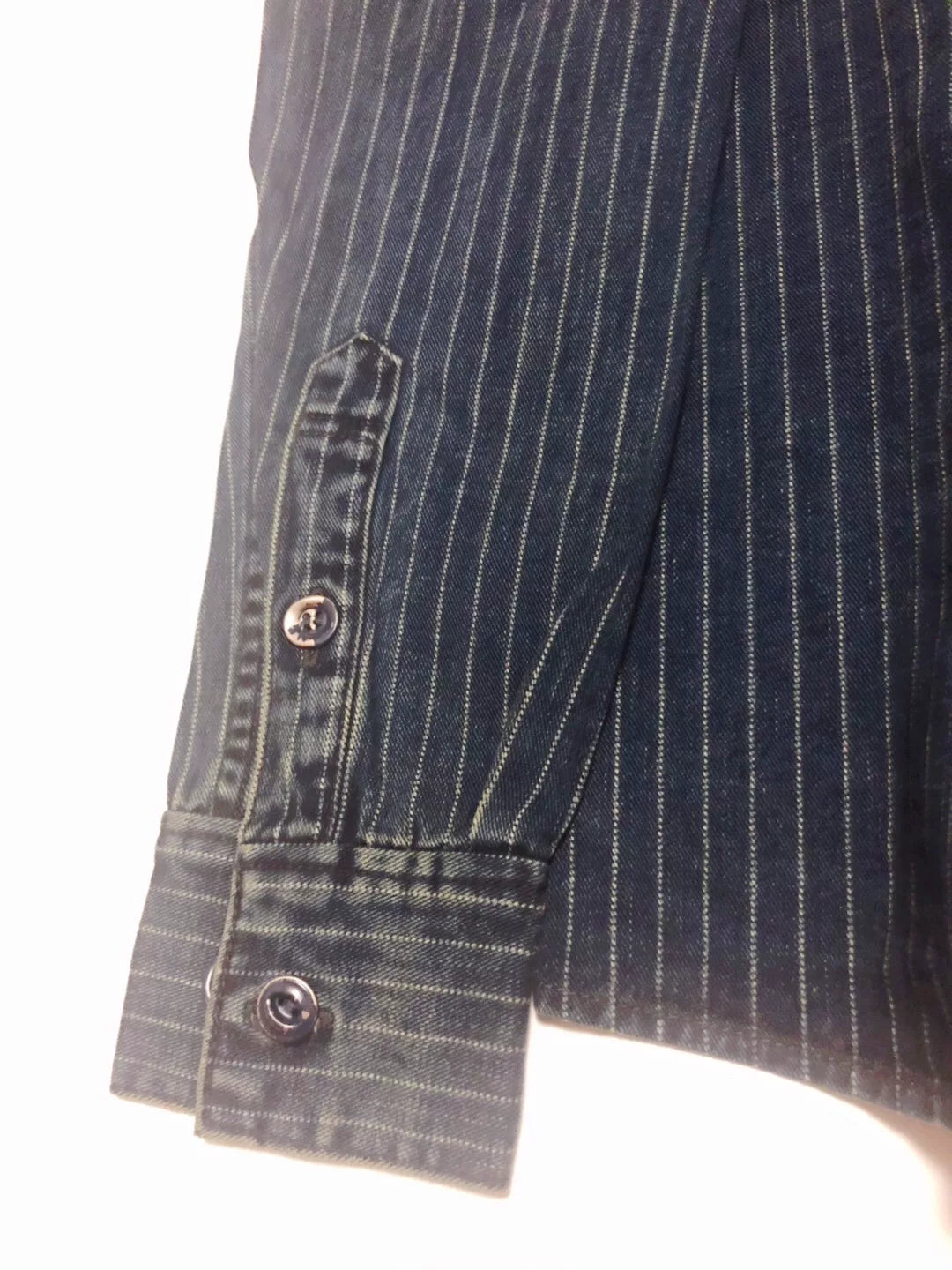 Visvim LHAMO SHIRT WABASH Indigo Striped