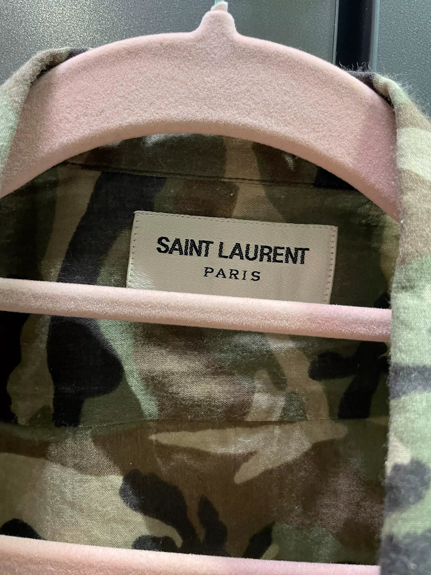 SAINT LAURENT Camouflage Button-Front Shirt