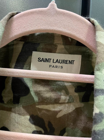 SAINT LAURENT Camouflage Button-Front Shirt