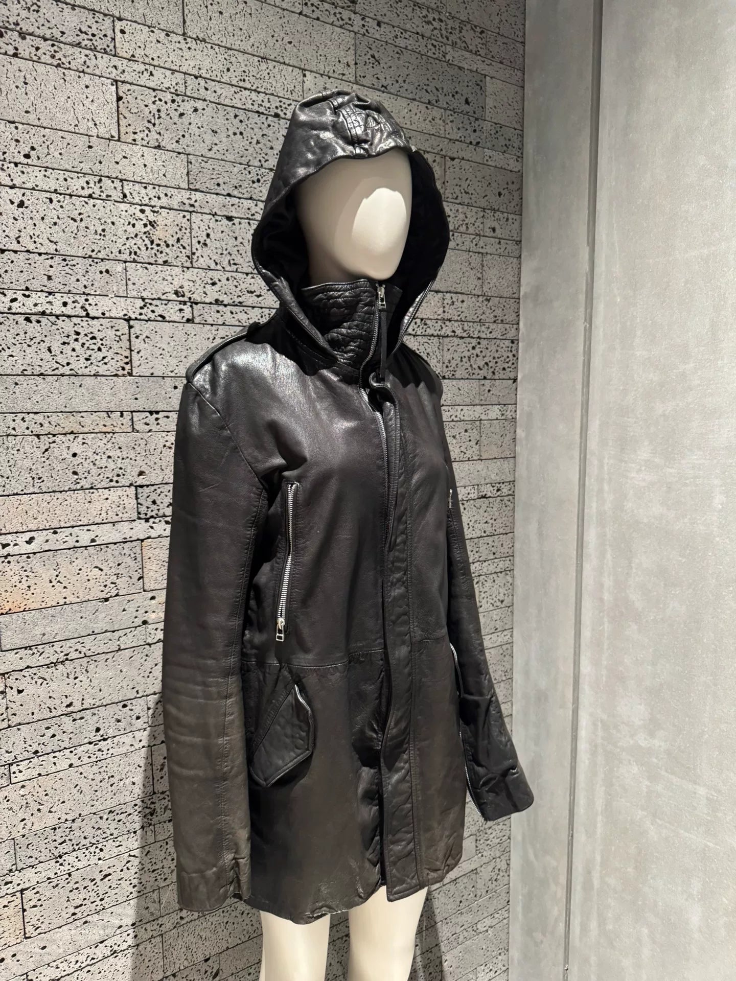 rare hooded leather jacket from 14th addiction