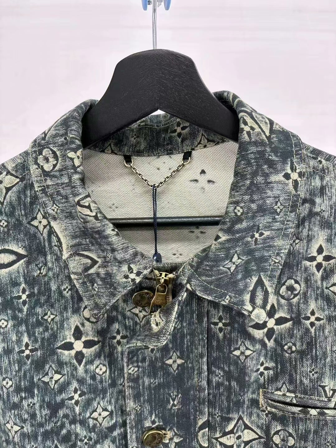 louis vuitton denim jacket with all-over print