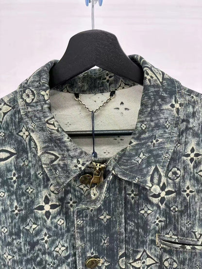 louis vuitton denim jacket with all-over print