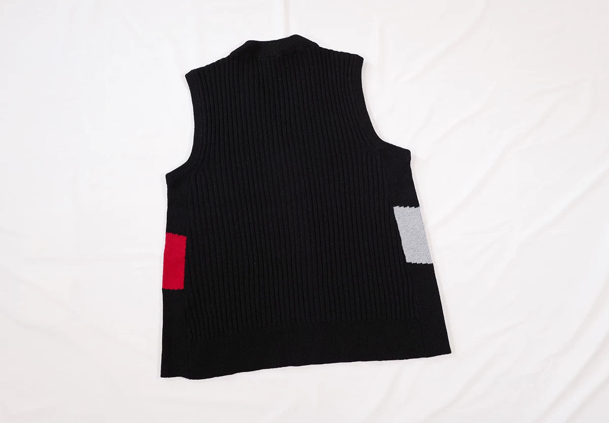 kiko kostadinov wool vest with patterns