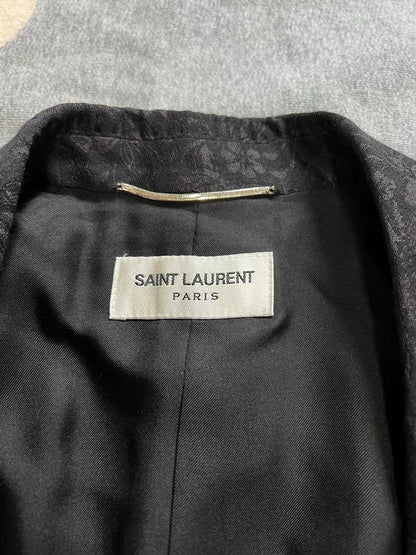 Saint Laurent Black Floral Jacquard Blazer