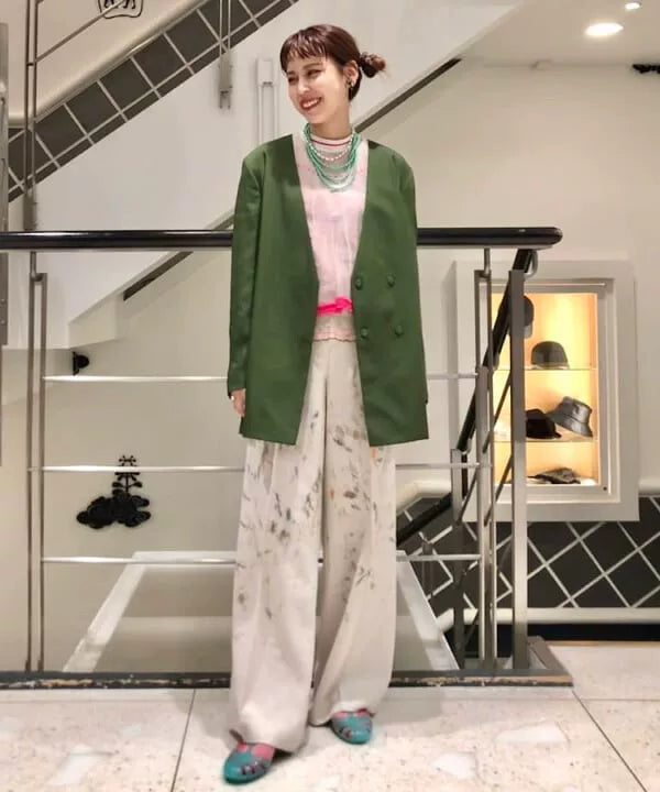 AURALEE 20AW WOOL HAND PAINTED SLACKS