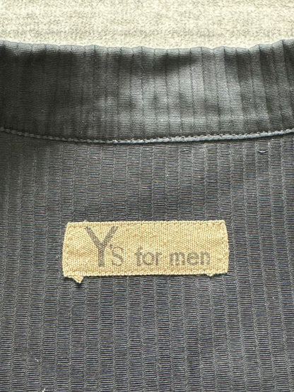 black striped zip-up jacket by Y's for men