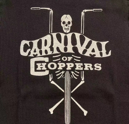 FREEWHEELERS Skull Motorcycle Waffle T-shirt