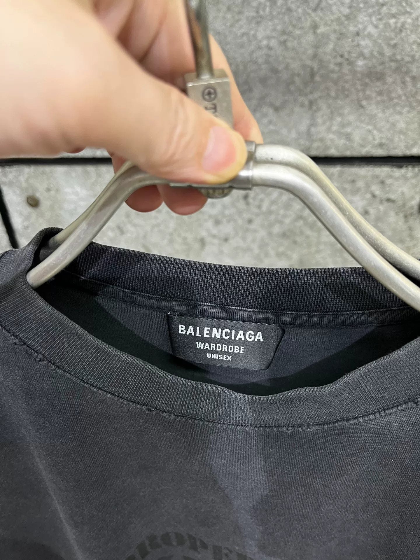 Balenciaga Design Team Black Distressed Tee M