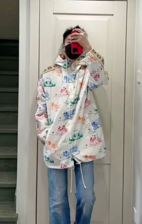 gucci x disney white reflective jacket