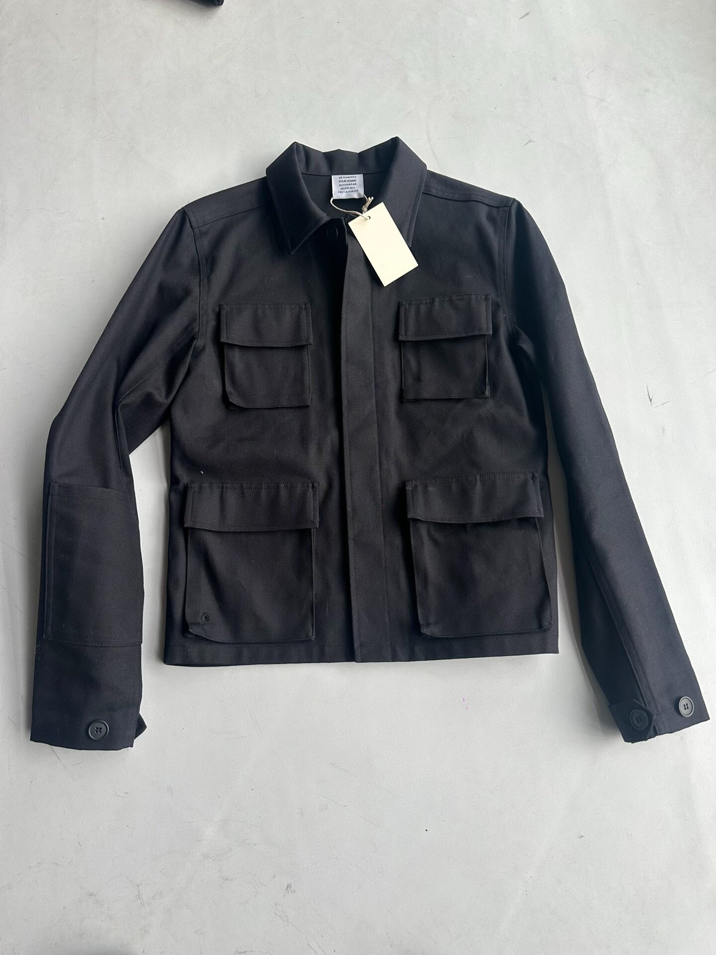 Vetements Camouflage Jacket with Gun Embroidery