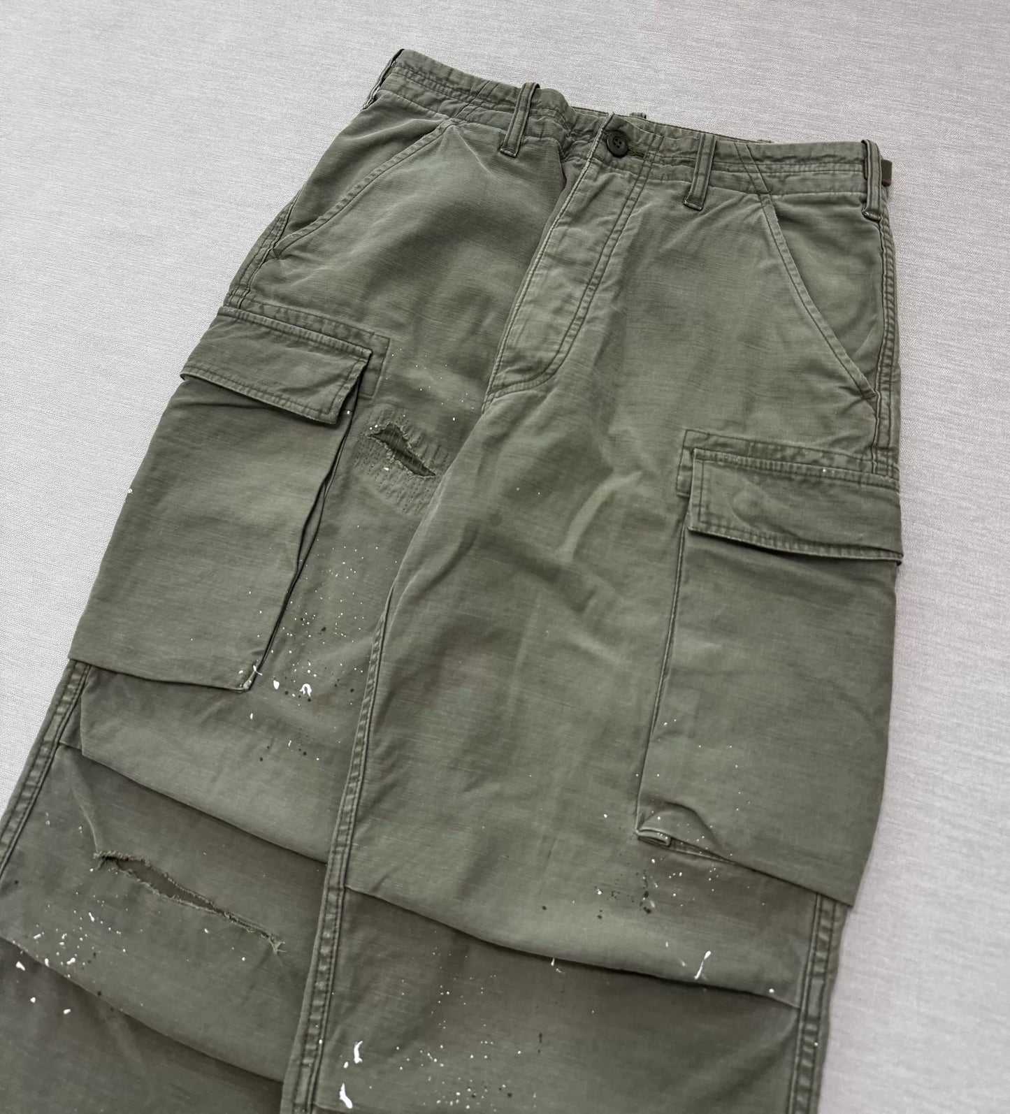 vintage water-washed utility cargo pants