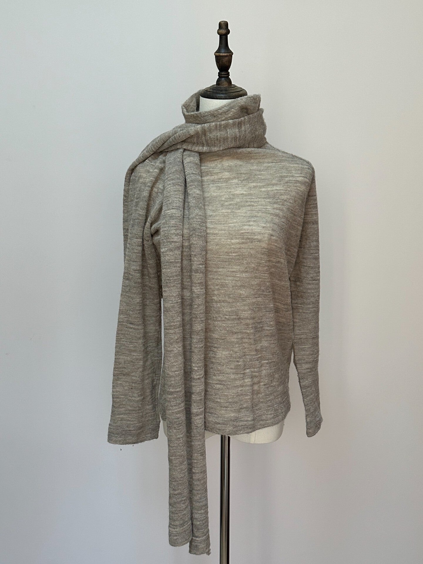 Yohji Yamamoto Detachable Scarf Knit Sweater