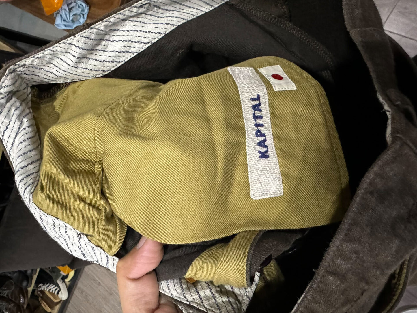 kapital khaki loose work pants