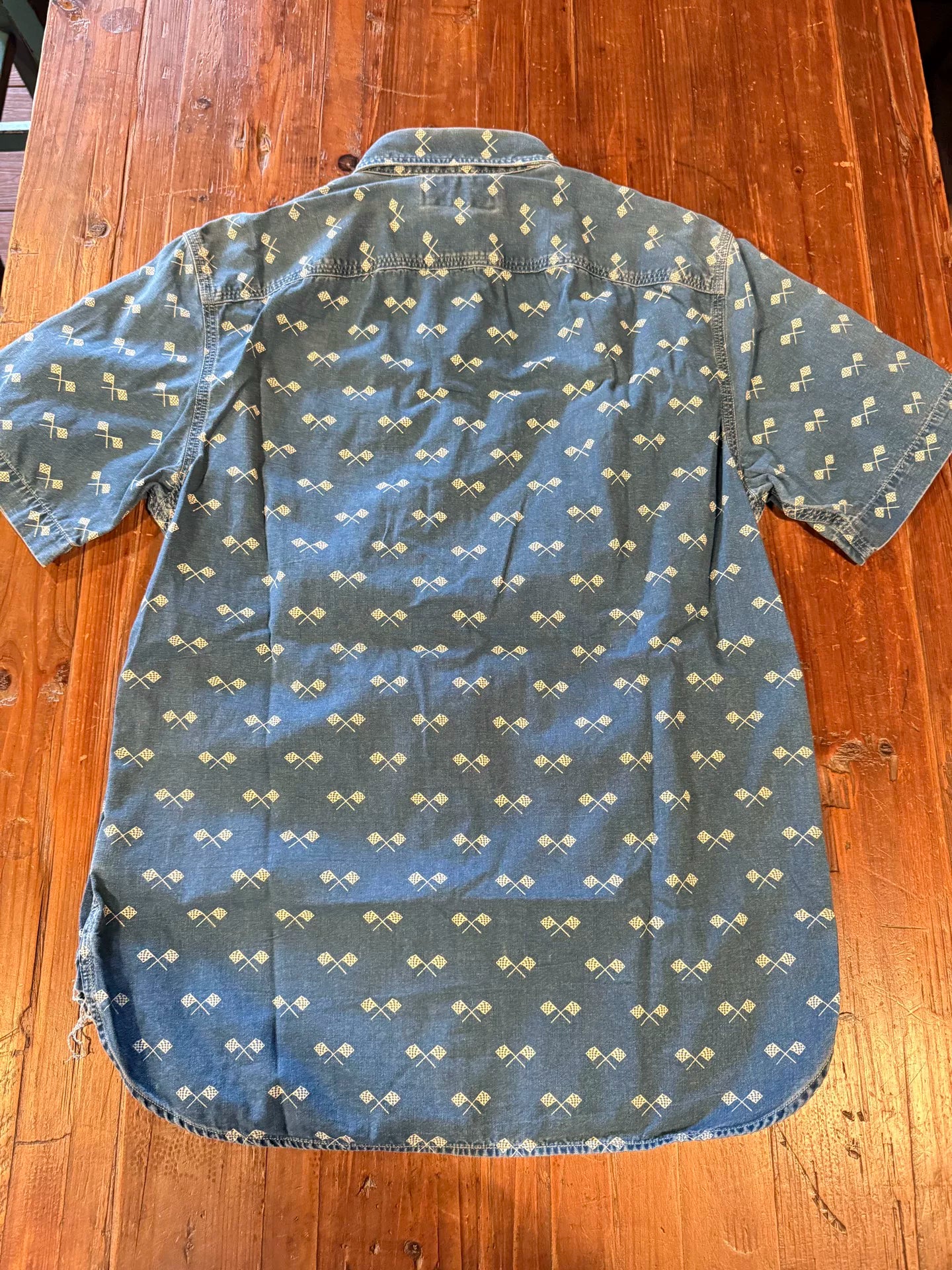 RRL Indigo Vintage Flag Print Shirt