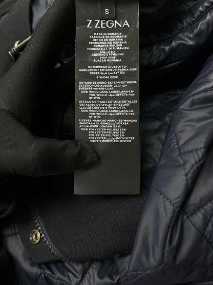 Ermenegildo Zegna Navy Utility Jacket with Logo