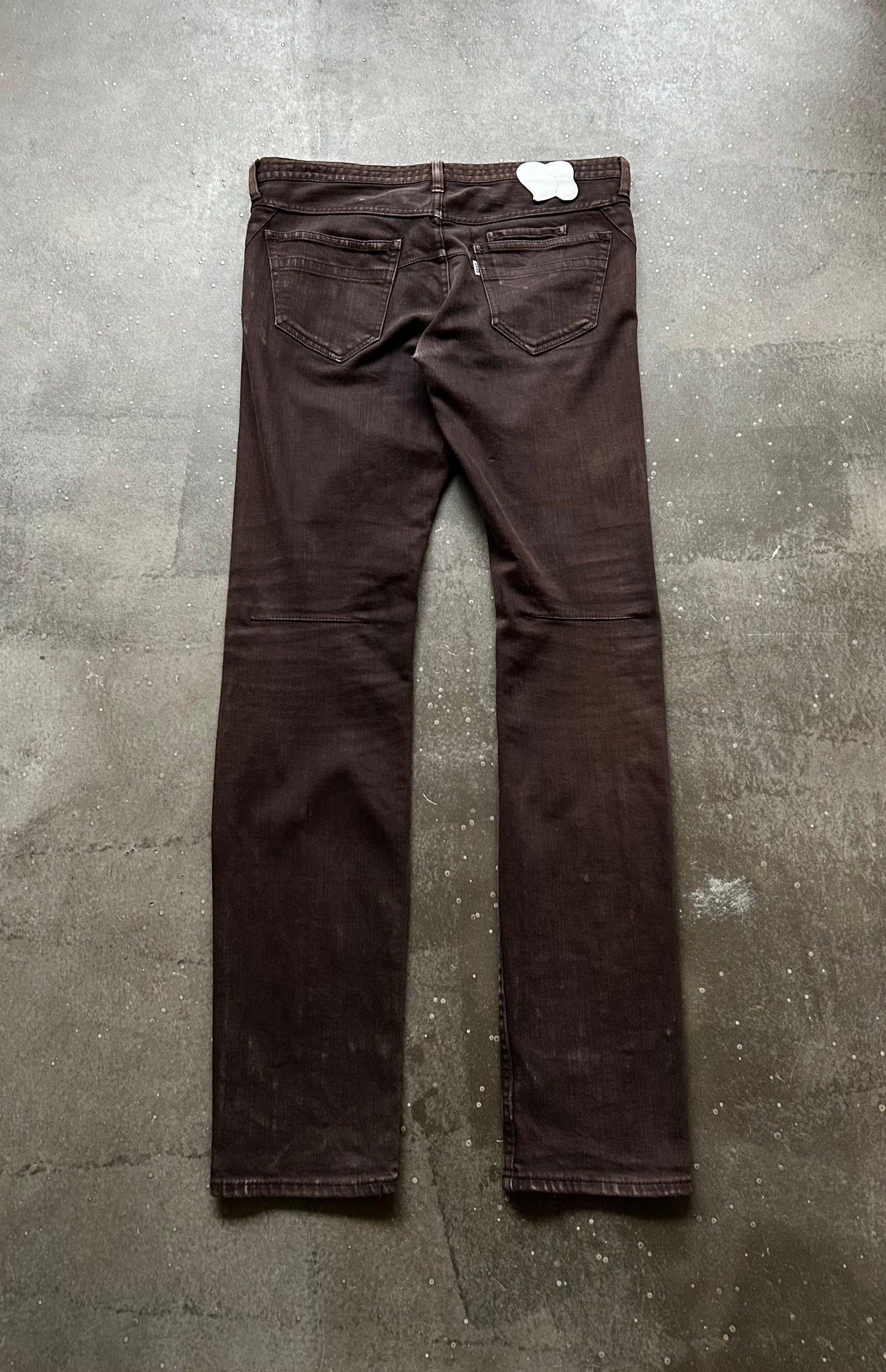 number nine washed brown jeans